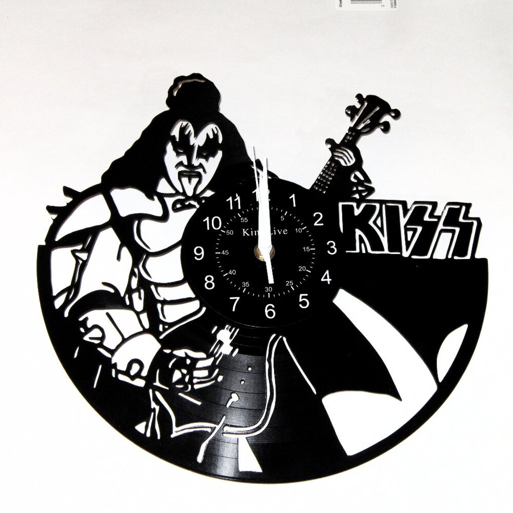 GENE SIMMONS KISS Vinyl Record Laser Cut Clock